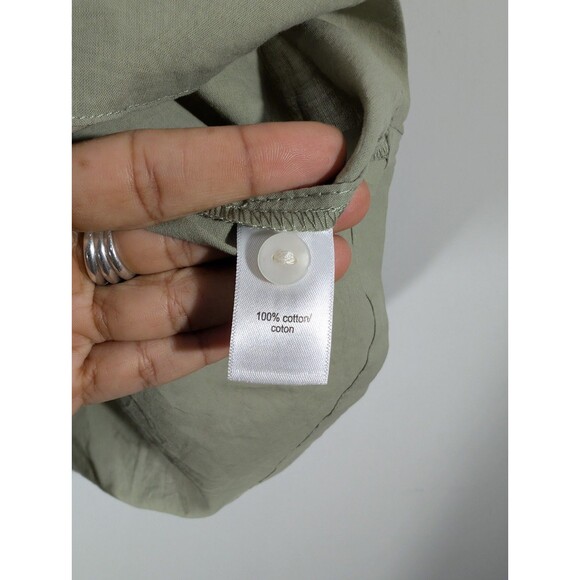 Maurices Womens Sage Short Sleeve Button Up Blouse Sz XXL Mature Modest Prairie - Picture 6 of 7